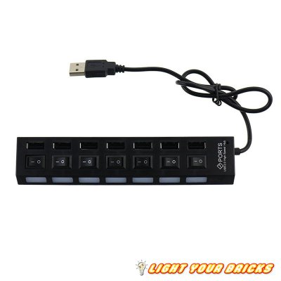 7-fach USB-2.0-Hub mit Schaltern