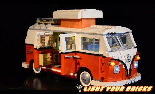 LED Light Kit für Lego Volkswagen T1 Campingbus VW Bus (10220) Bulli - mit Kennzeichenbeleuchtung!